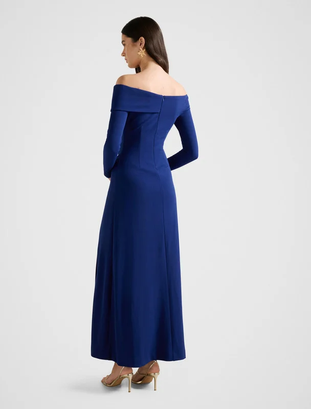 فورايفر نيو Dr20859-Cobalt Women's Mid Dress